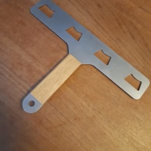 Vierfach Flaschenöffner Edelstahl geschliffen mit Holzgriff